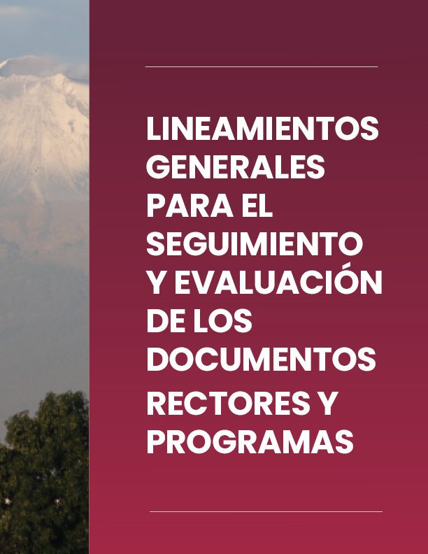 Portada de Documento Lineamientos Generales para el Seguimiento y Evaluación de los Documentos Rectores y Programas Presupuestarios de la Administración Pública del Estado de Puebla
